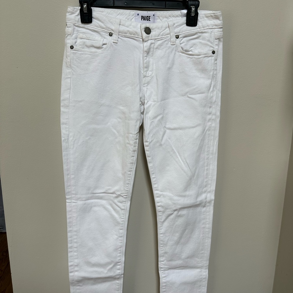 PAIGE Skyline Ankle Peg White Denim